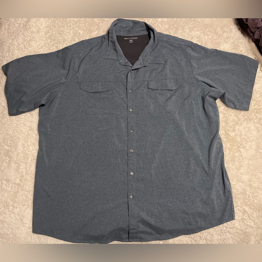 Great Northwest Clothing Company Men's 3XLT Blue Short Sleeve Button Up